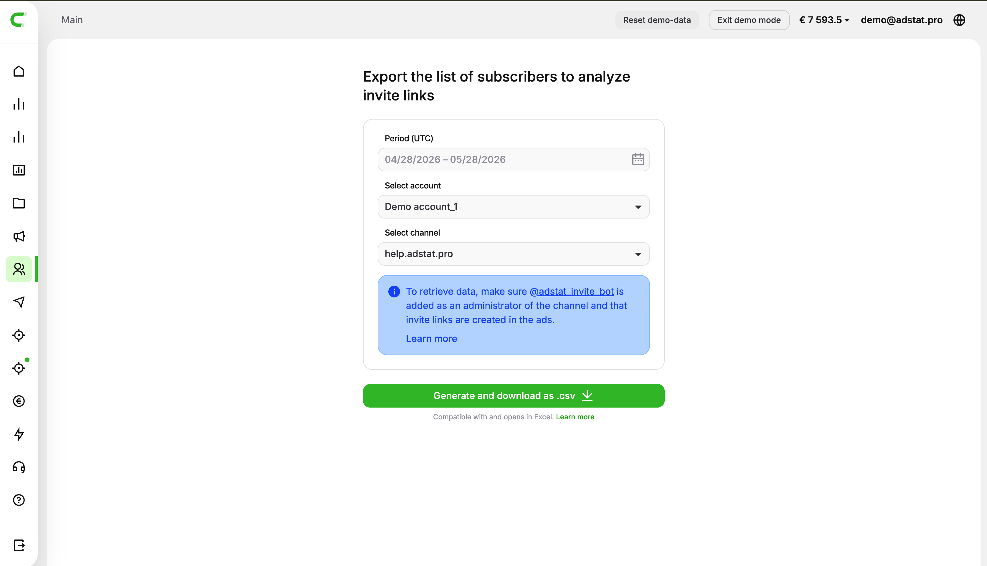 Generating and downloading a CSV report